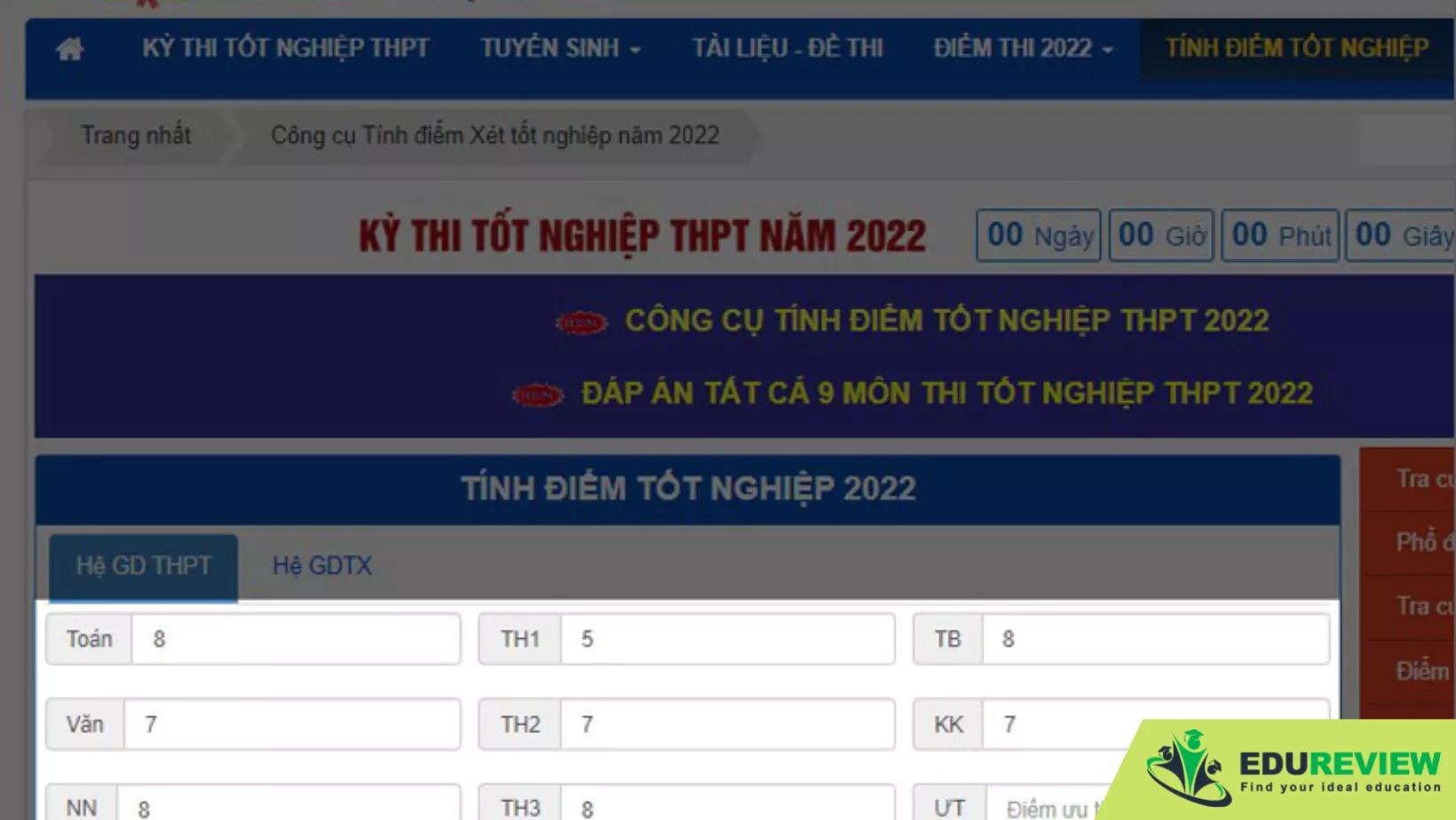 cách tính điểm online